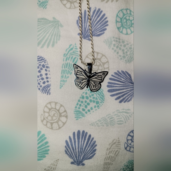 Genuine Sterling Silver Butterfly Necklace - Picture 2 of 5